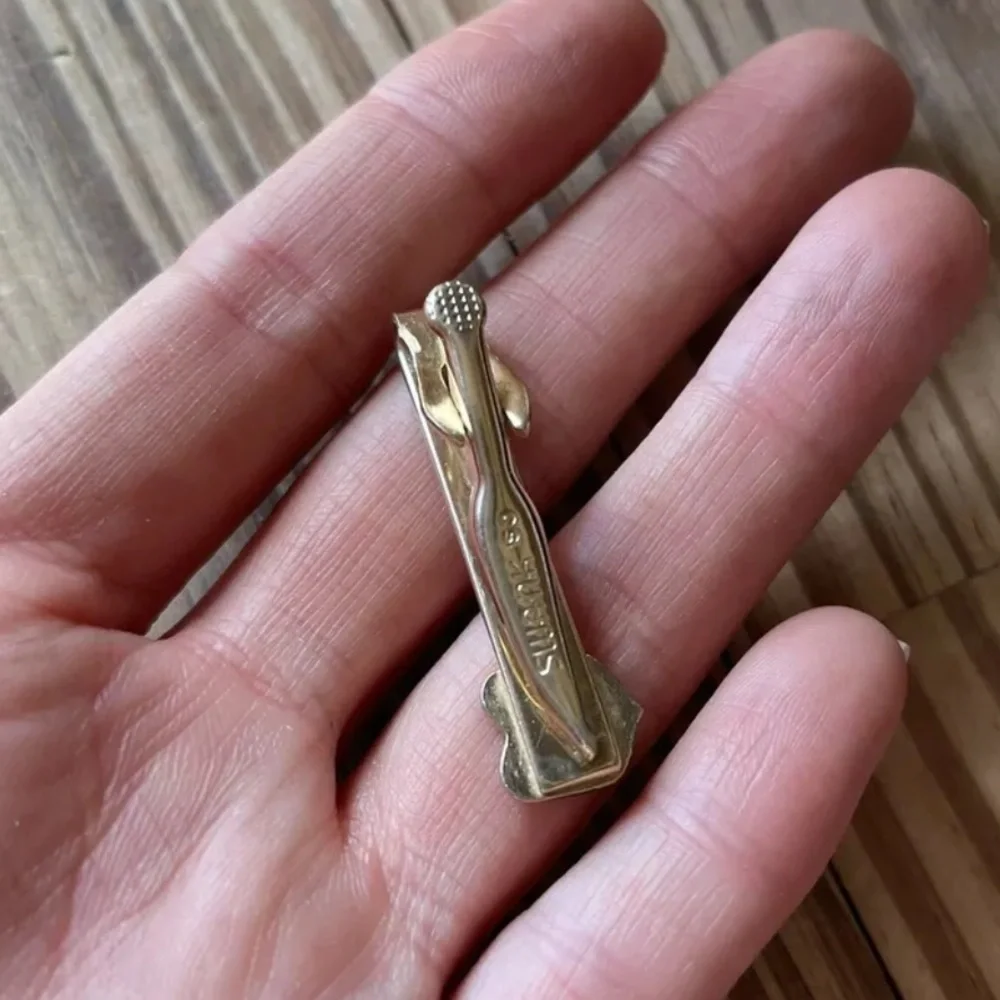 Vintage 1980s Gold Swank limited edition gold soccer tie clip money clip